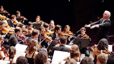 Daniel Barenboim conducts the West-Eastern Divan Orchestra. Courtesy Monika Rittershaus