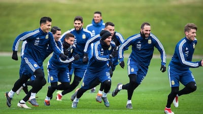 Argentina, led by Lionel Messi, train in Manchester in preparation for the 2018 World Cup in Russia. Peter Powell / EPA