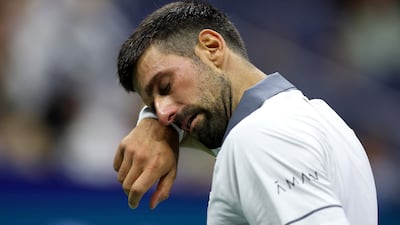 Novak Djokovic was visibly upset during the fifth set of his first-round defeat to Mariano Navone. AFP