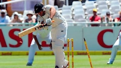 New Zealand's touring batsmen did not even play 20 overs of yesterday's play in Cape Town. Alexander Joe / AFP