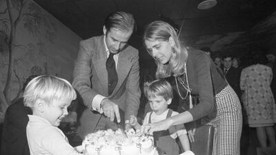 Mr Biden with his first wife Neilia with sons Hunter and Beau. Neilia and 13-month-old daughter Naomi were killed in a car crash on December 18, 1972. Hunter and Beau sustained injuries, but survived the crash. Getty