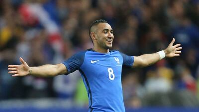 France's Dimitri Payet celebrates a goal against Cameroon on Monday night ahead of Euro 2016. David Vincent / AP / May 30, 2016
