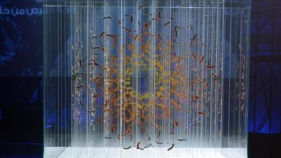 The artwork by Thomas Medicos was inspired by the Expo 2020 logo and is made of hand cut pieces of glass. Wam
