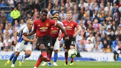 Paul Pogba scores United's second from the spot, but it wasn't enough. Getty
