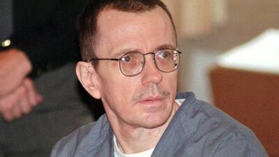 Joseph Paul Franklin in Hamilton County Common Pleas Court where jury selection was set to begin in his 1998 murder trial in Cincinnati. Al Behrman / AP