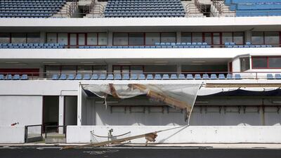 The abandoned stadium which hosted the hockey competition during the Athens 2004 Olympic Games is seen at the Hellenikon complex south of Athens. Yorgos Karahalis / Reuters