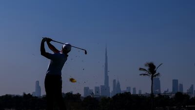 Rory McIlroy tees off on the fifth hole during the second round of the Dubai Invitational at Dubai Creek Golf and Yacht Club. Getty Images