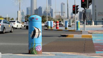 Street art seen near the Abu Dhabi Corniche. Chris Whiteoak / The National