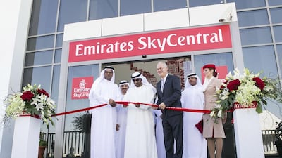 Sheikh Ahmed inaugurates the Emirates SkyCargo terminal. Reem Mohammed / The National