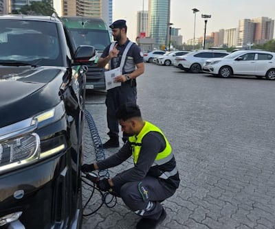 Abu Dhabi Police have highlighted the need for regular tyre maintenance. Photo: Abu Dhabi Police.