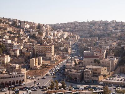 Prince El Hassan street from Jabal Amman hill in the Jordanian capital, just 12 km from the attack on security forces. Getty Images