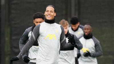 Liverpool's Virgil van Dijk during training. PA