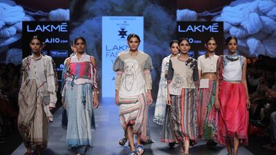 Models at Chaman Siju show at LFW SR 17 1. Courtesy of Chaman Siju