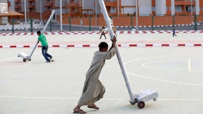 Children play in a sports ground at the Tahya Misr housing project. Amr Abdallah Dalsh/Reuters