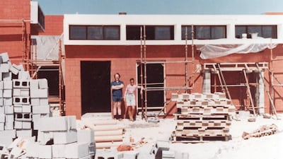 Construction of the first phase of Dubai College is under way in 1979. Courtesy Dubai College