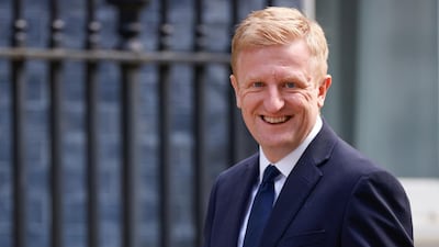 Britain's Secretary of State for Digital, Culture, Media and Sport Oliver Dowden walks outside Downing Street. Reuters