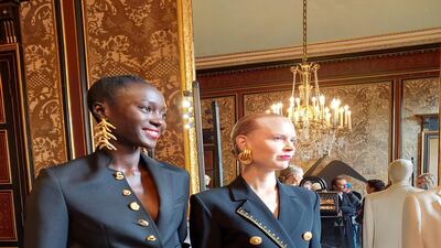 Models wearing spring/summer 2023 Schiaparelli. Sarah Maisey / The National