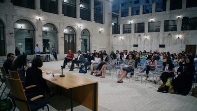 SHARJAH, UNITED ARAB EMIRATES - MARCH 2013: People in attendance during the third March Meeting hosted by The Sharjah Art Foundation in collaboration with ArteEast. The meeting is an annual gathering of art professionals and institutions from the Arab World. In March 2010, the foundation announced the appointment of Suzanne Cotter and Rasha Salti as joint curators of the 10th edition of the Sharjah Biennial which opens on March 16, 2011. The meeting took place at the Sharjah Art Museum in Sharjah on March 13, 2010. (Randi Sokoloff / The National)