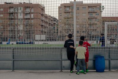 According to Spain’s National Institute of Statistics, almost half the families in Rocafonda are at risk of falling below the poverty line, a figure that drops very sharply just a few miles south along the Maresme coast. Photo: Hannah Cauhepe