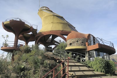 Ben Abeba resembles a massive amusement park ride, complete with a looping ramp circling up to the idyllic rooftop. Courtesy Motez Bishara