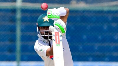 Pakistan's captain Babar Azam fell four short of a double century on the final day of the second Test against Australia at the National Cricket Stadium in Karachi on Wednesday, March 16, 2022. AFP