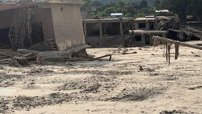 Flood water caused damage to buildings even up to four and five storeys high. Photo: Shree Lamichhane