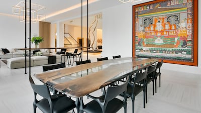 A formal dining area.