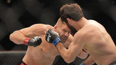Jan Blachowicz fights Magomed Ankalaev during UFC 282 at T-Mobile Arena. USA Today