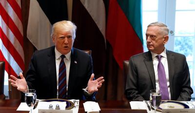 Secretary of Defence James Mattis and President Donald Trump are discussing military options to conduct air strikes on Syria. Kevin Lamarque / Reuters