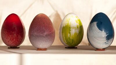 Bespoke hand-crafted Easter eggs at The Waldorf Astoria, Ras Al Khaimah. Courtesy The Waldorf Astoria, Ras Al Khaimah