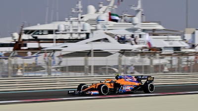 McLaren driver Lando Norris during practice. AFP