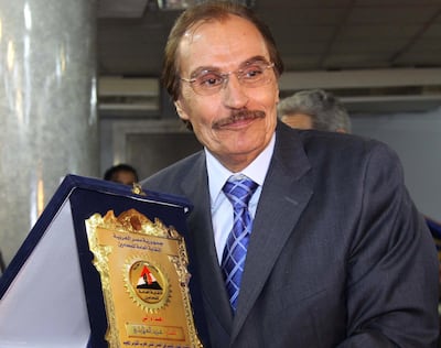 Ezzat El Alaili with his award during an honouring held for the actors who participated in making films about the 6th of October war in Cairo, Egypt, 18 October 2009. EPA