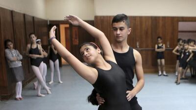Students at the dance studio of the Baghdad School of Music and Ballet in Monsur district in Baghdad. AP Photo/Khalid Mohammed