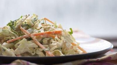 Handout: Poached chicken and cabbage salad (Courtesy Scott Price)