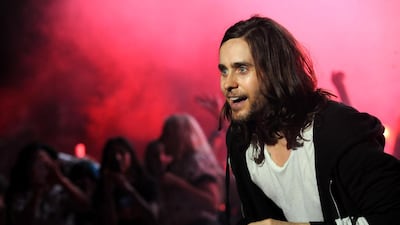 Jared Leto, of 30 Seconds to Mars, has a special message for his UAE fans ahead of his band's performance in Dubai in April. Katy Winn / Invision / AP