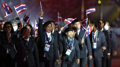 Thailand contingent during the athletes' parade at the SEA Games opening ceremony. Reuters