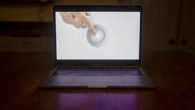 Apple HomePod mini speaker is unveiled during a virtual product launch seen on a laptop computer in Tiskilwa, Illinois, U.S. Bloomberg