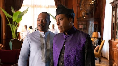 Eddie Murphy, left, and Arsenio Hall in 'Coming 2 America'. AP