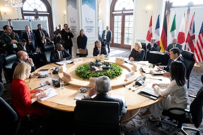 Canadian Foreign Minister Melanie Joly speaks during the G7 foreign ministers meeting in La Malbaie, Quebec, Canada. Reuters