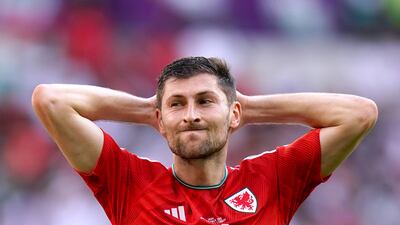 Wales' Ben Davies rues a missed chance. PA