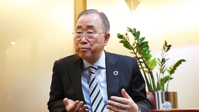 Ban Ki-Moon, former United Nations Secretary-General, says more investment is needed in the fight against climate change. Pawan Singh / The National