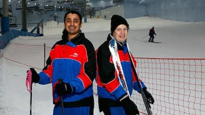 Rohit Beri, left, and Oskar Andermo, organisers of the Scandinavian Skiing Competition at Ski Dubai.