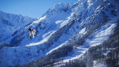 Snowboarder Sage Kotsenburg of the United States goes off a jump during slopestyle training. Lucas Jackson / Reuters