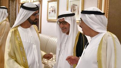 Sheikh Mohammed greets guests.
