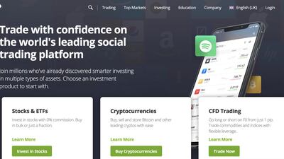 Online trading platform eToro crashed amid a Bitcoin sell-off. EPA