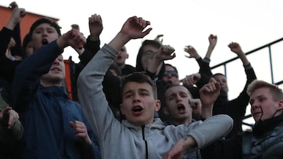 Fans in high spirits despite football throughout the rest of the world being shut down. EPA