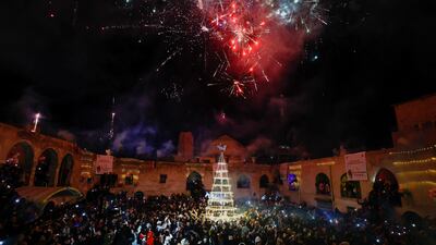 Fireworks during New Year celebrations in Mosul, Iraq. Reuters