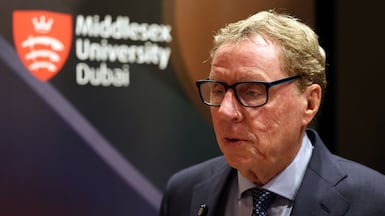 Former Tottenham and West Ham manager Harry Redknapp at the London Sport Institute launch at the Armani Hotel, Burj Khalifa, Dubai. Chris Whiteoak / The National