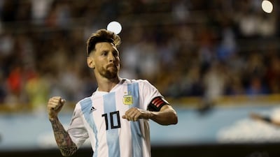 Argentina's Lionel Messi celebrates a goal. David Fernandez / EPA
