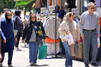 Shoppers in Valiasr Square in Tehran. AFP